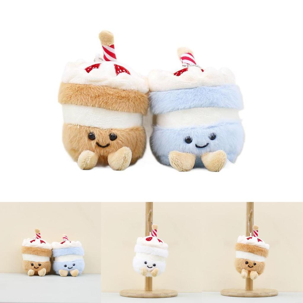 Adorable Ins Style Plush Candle Cake Keychain Doll Decor Soft Toy Accessory