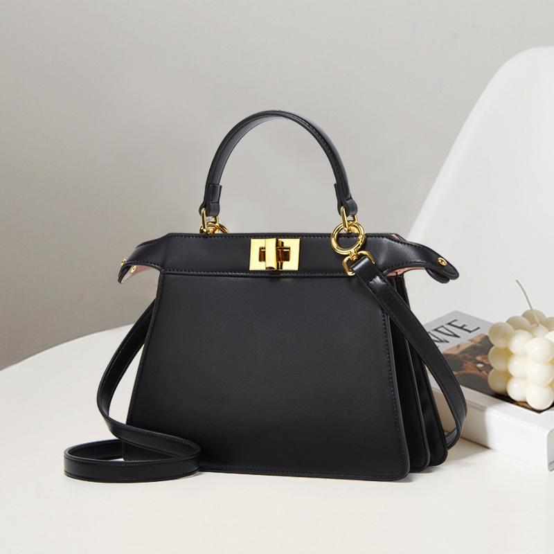 French-style women's bag 2024 summer new model Kelly bag, high-quality cowhide accordion bag, crossbody, shoulder, and handbag for women