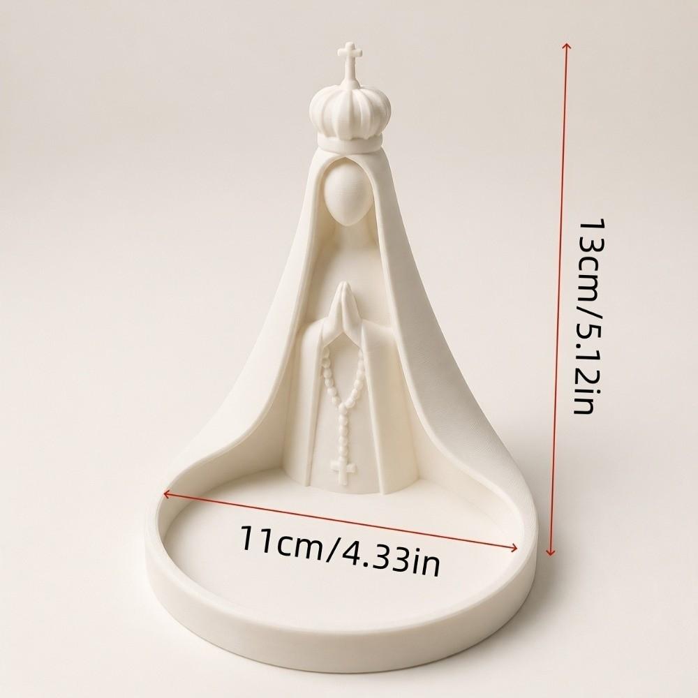 Catholic Virgin Mary Rosary Holder 3D Printing Cross Stitch Bead Dish Study Desk