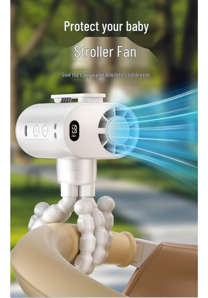 Portable High-Speed Waist Fan: USB Rechargeable, Strong Wind, Low Noise, Ideal for Outdoor High Heat.