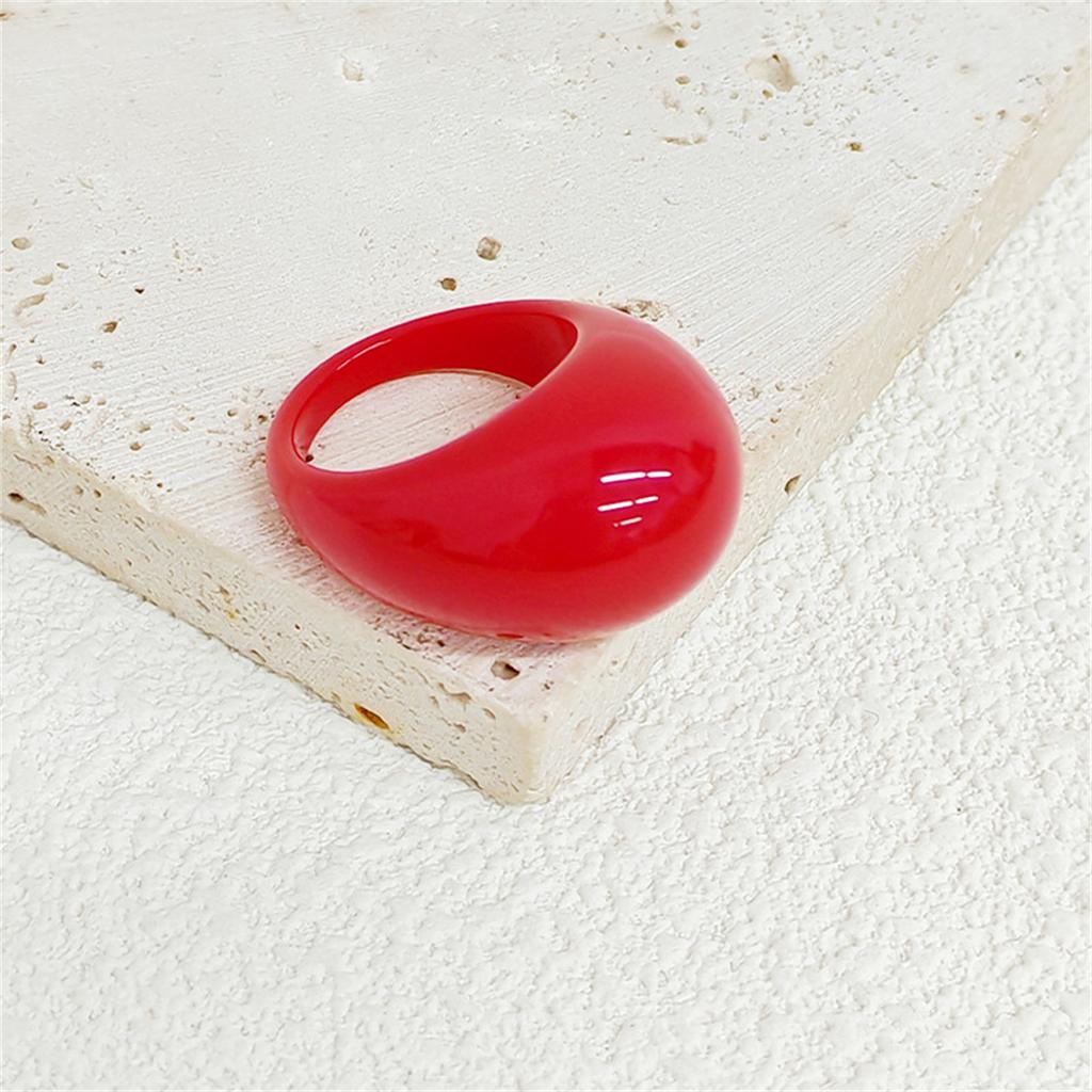 Retro  Cool Colorful Clear Resin Oval Rings Charm Acrylic Water Droplets Shape for Women Girls Travel Summer Popular Jewelry