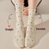 Women's Ruffle Polka Dot Scrunch Socks - Trendy Mid-Calf Cotton Ballet-Style Summer Socks