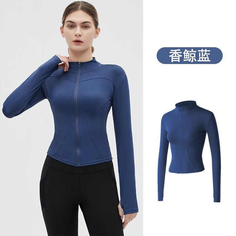 Womens Slim Fit Quick-Dry Yoga Jacket Long Sleeve Running Sport Top Tight Fitness Outerwear