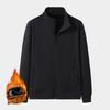 Unisex Fleece-Lined Stand Collar Zipper Sweatshirt - Casual Long-Sleeved Cardigan for Construction Workers
