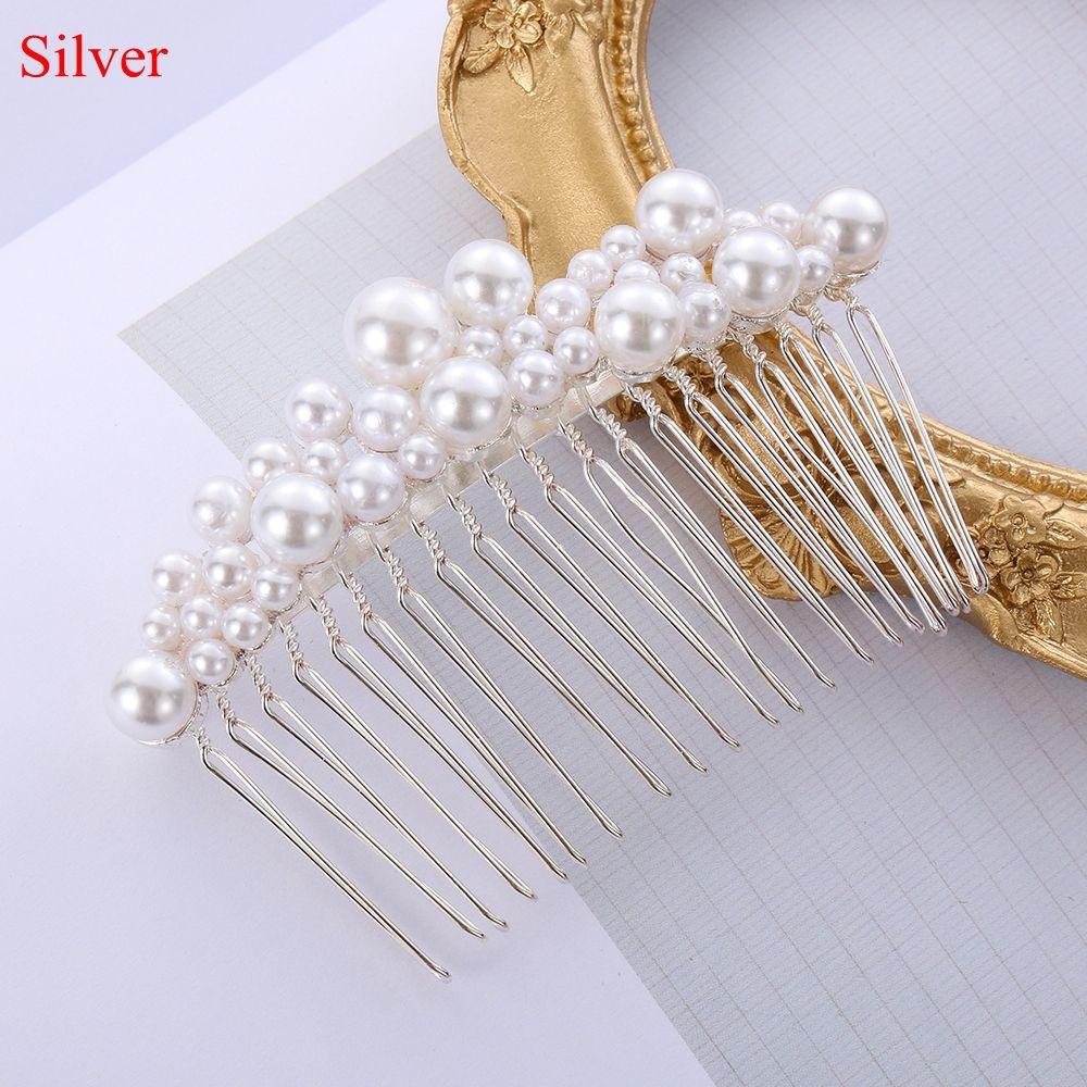 1 PC Women Jewelry Haircomb Handmade Hairwear Pearl Hairpin Bride Barrette Bridal Headpiece