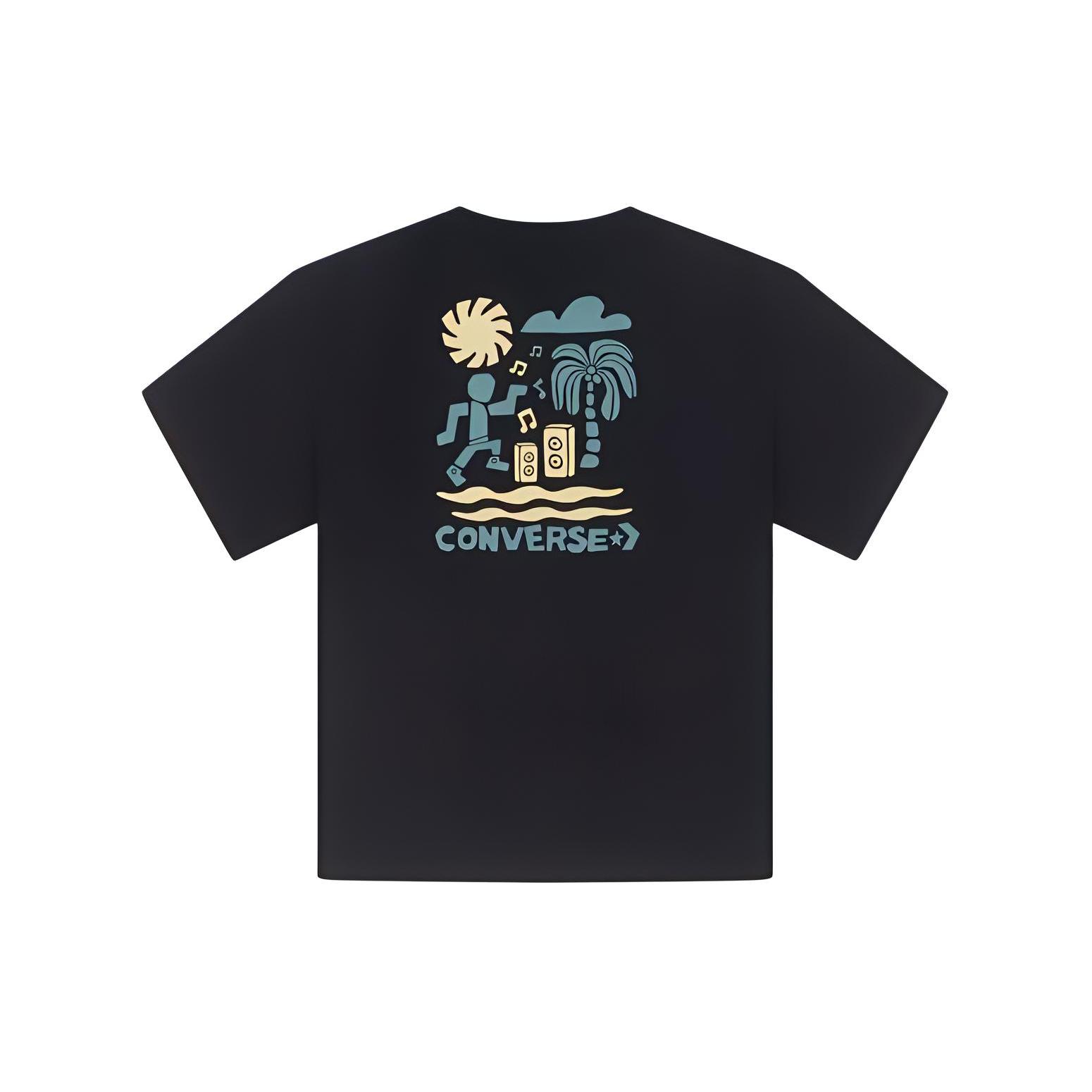 

New Converse SS24 T Shirt Men s Black 10026424-A01 M