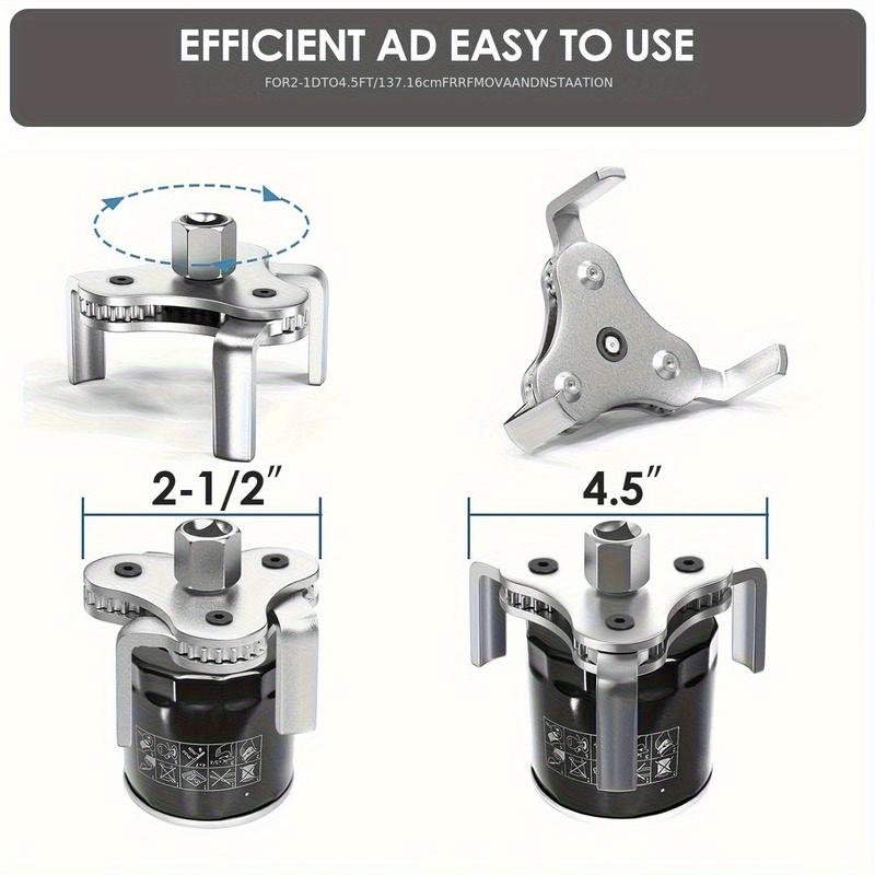 Auto Repair Tools Oil Filter Wrench Adjustable Flat-Head Three-Clamp Type Oil Filter Removal Tool Car Disassemble Wrench