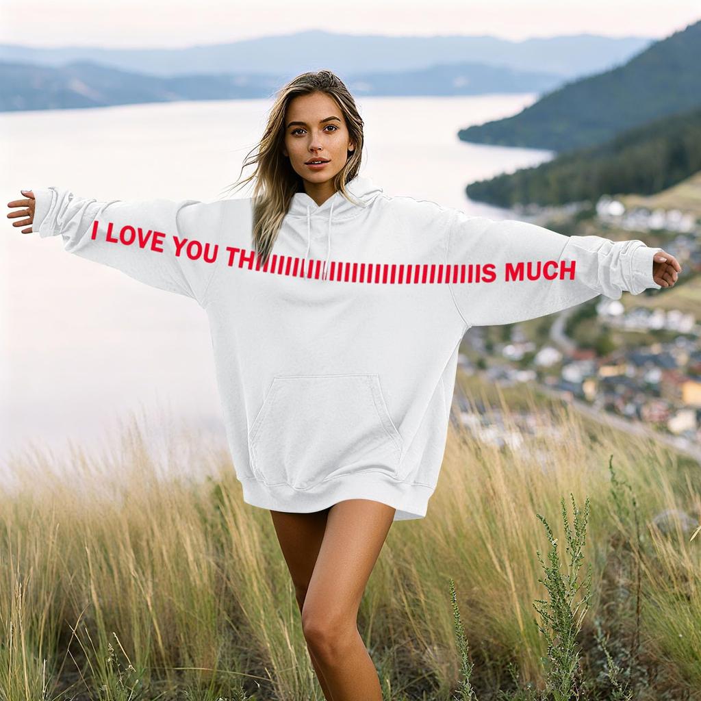 Damen Modisches Lässiges Langärmeliges Paare Buchstaben-Print Kapuzen-Sweatshirt