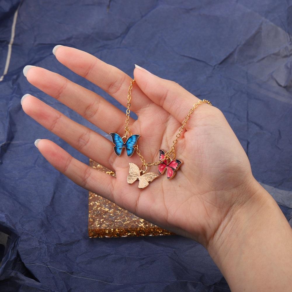 10pcs 21x15mm Colorful Butterfly Charms Pendant Enamel Metal Small Charms Necklace Bracelet For DIY Jewelry Making Accessories
