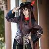 Impact Hutao Cosplay Costume Shoes Uniform Wig Chinese Style Halloween Costumes for Women Game Hu Tao