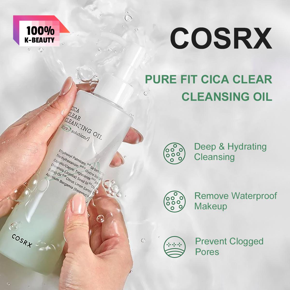 COSRX PURE FIT CICA CLEAR CLEANSING OIL 200ML, Watery Light Texture, Fast Milky Emulsification, Clear Fine Dust, Korean Cosmetics, Korean Skincare 200ml/6.76fl.oz