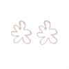 French High-End Personality Exaggerated Stud Earrings Pleated Hollow Flower Earrings Niche Exquisite Fashion Earrings