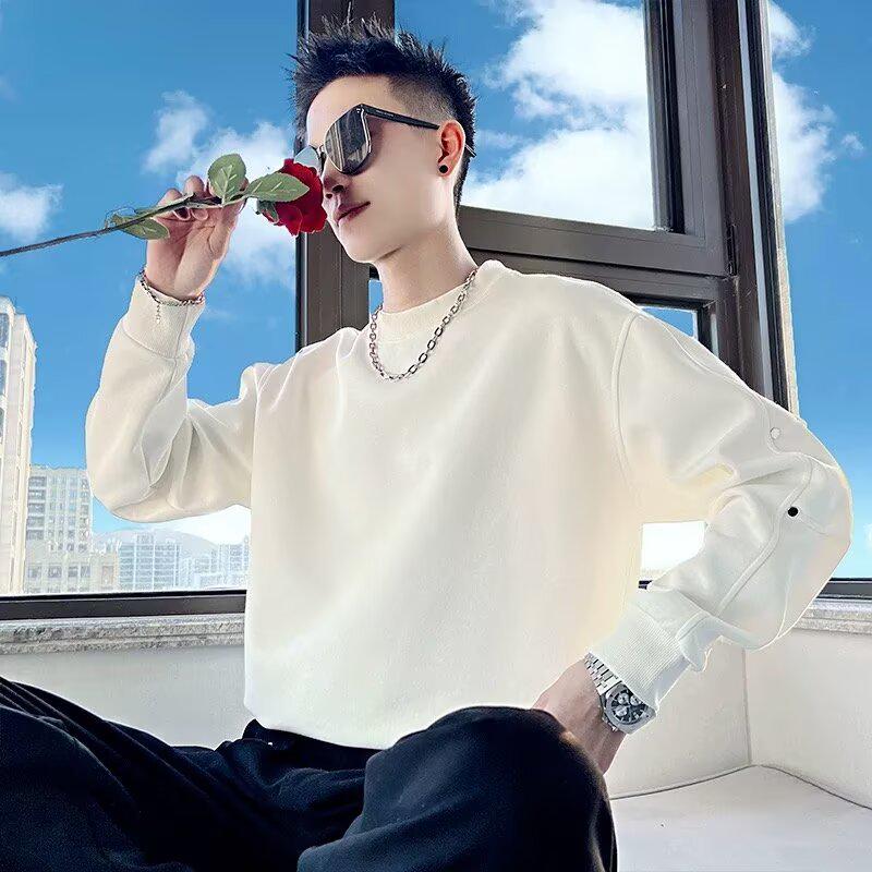 Cross Trendy Autumn Men s Sweatshirt - Loose, Versatile, Round Neck Long Sleeve (48-hour Shipping). L