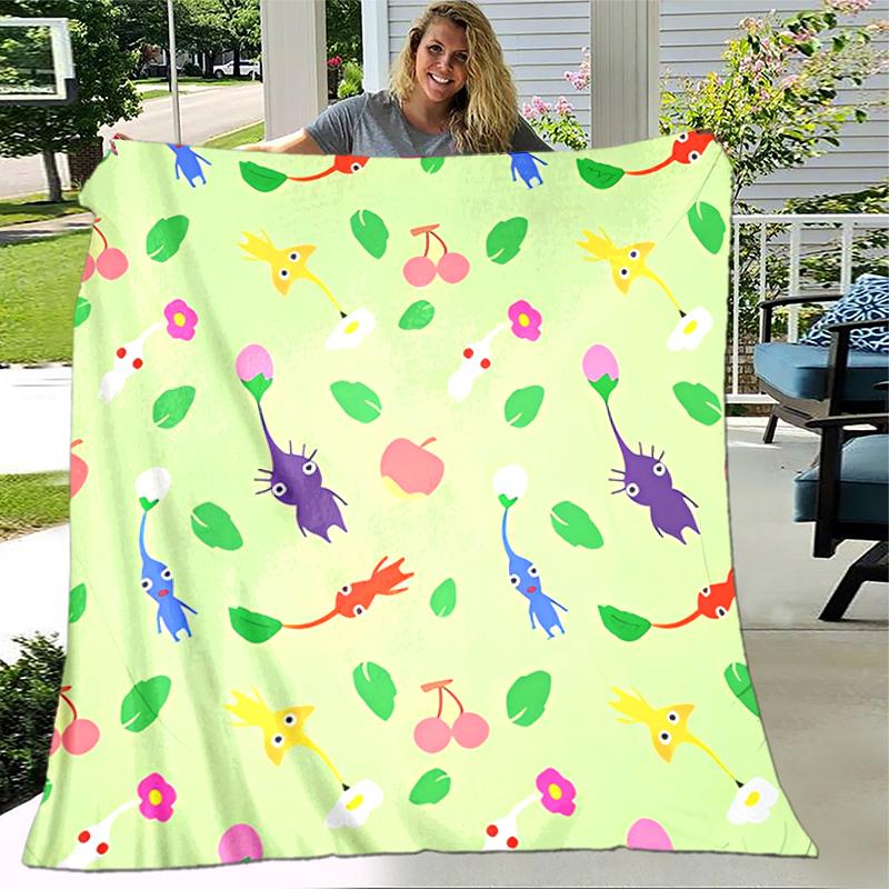 1 manta con diseño de estampado Pikmin, manta ligera para sofá, cama - Suave y cálida, regalo para todas las estaciones como Navidad, Halloween