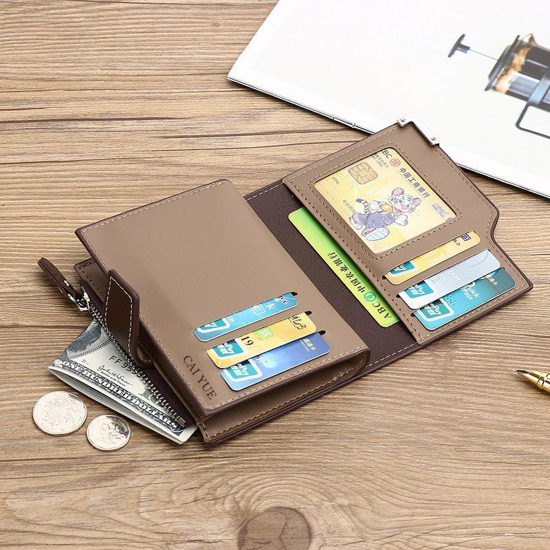 Men Wallets PU Leather Zipper Short Luxury Coin Pocket Card Holder Male Wallet Clutch Photo Holder Man Purses Wallet