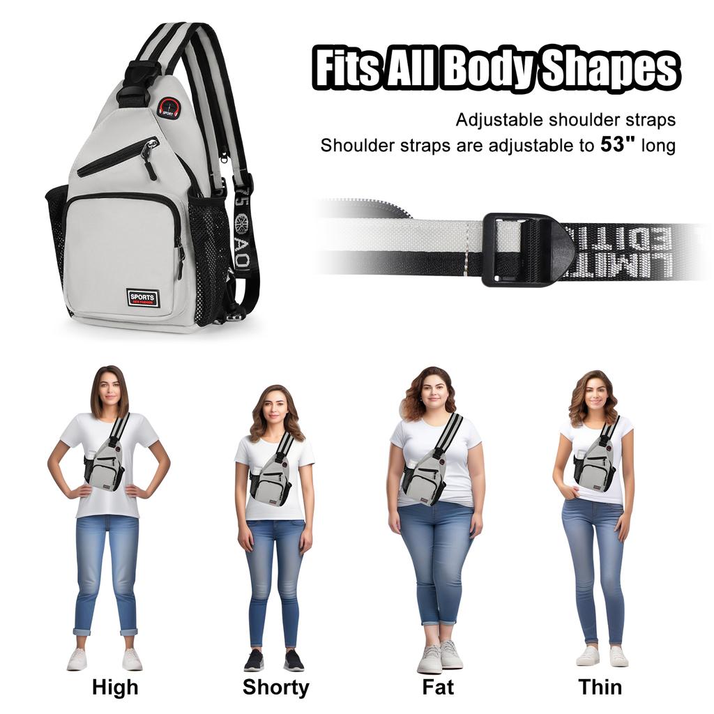 Women Chest Bags Adjustable Backpack and Single Shoulder Bag With Earphone Hole Girl Small Sports Travel Messenger Oxford Bag