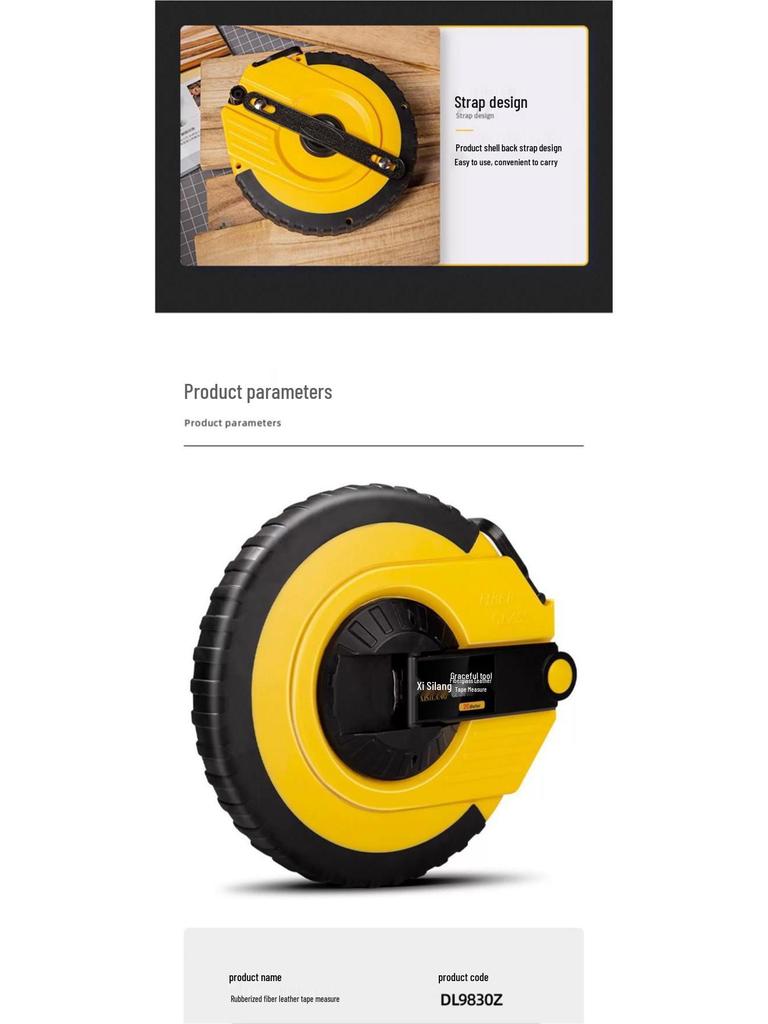 Leather and Fiber Tape Measure for Sports and Clothing – Available In 20m, 30m, 50m, and 100m Lengths.