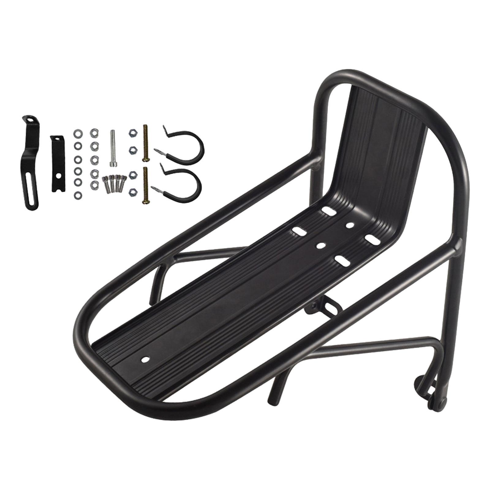 20-дюймовый складной горный велосипед Передняя багажная полка, Алюминиевый сплав Держатель-стойка для передней вилки велосипеда, Оборудование для перевозки на передней багажной полке велосипеда