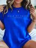 Summer Tops100% Polyester Walk By Faith Christian Bible Verse (Front And Back Design) T-Shirt Summer Tops For WomenLoose And Comfor