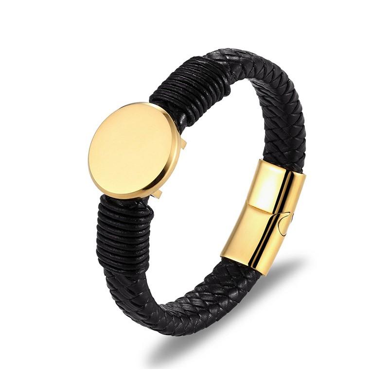 Mens Titanium Steel Magnetic Bracelet With Round Button Design Adjustable Length Unisex Fashion Accessory