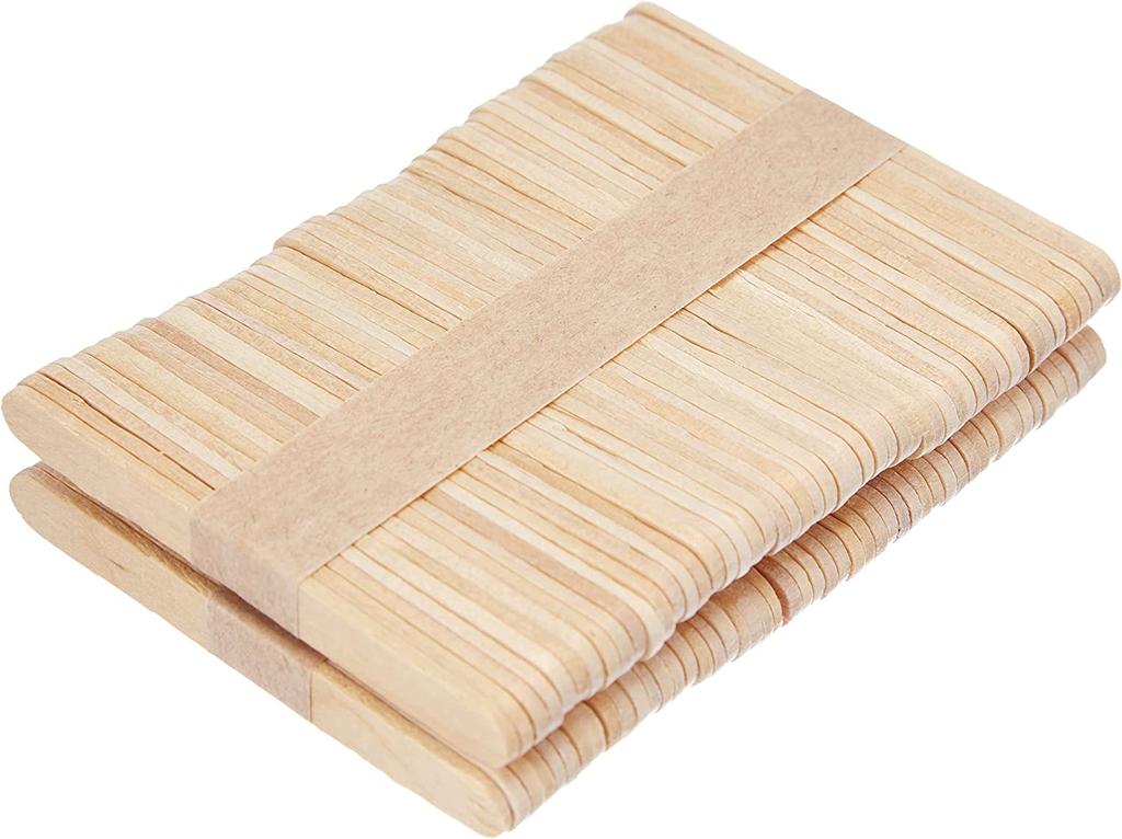 Silikon Einfache Sahne Holzstäbchen für Eis am Stiel, Set von 100
