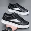 Autumn New Student Men's Shoes Street Trendy Shoes Leather Surface White Shoes Versatile Board Shoes Sports and Leisure Shoes