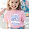 Cinnamoroll Girl Cute Casual Short Sleeve Summer Print T-Shirt a Perfect Gift for Children Aged 4-14 Trendy for Streetwear Look