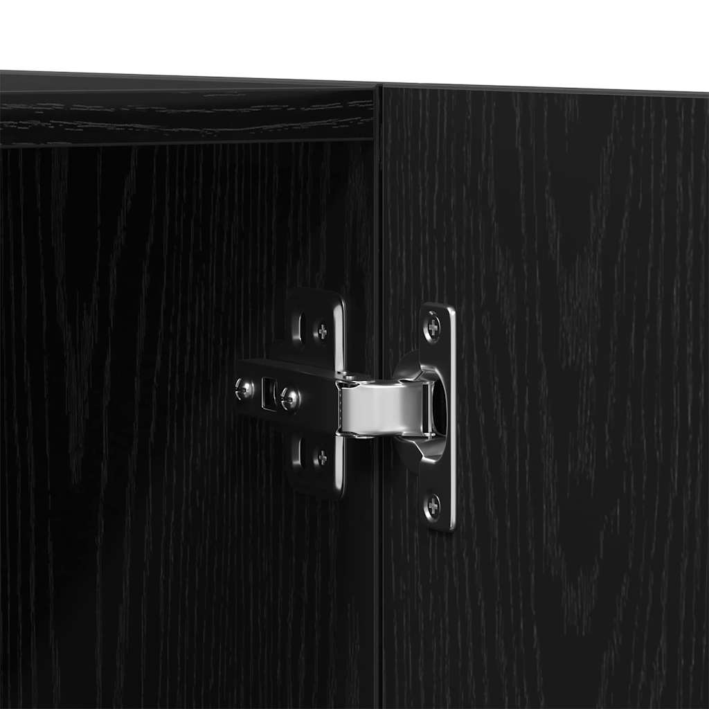 Wardrobe with Doors Black Oak Effect 90 X 52 X 200 Cm