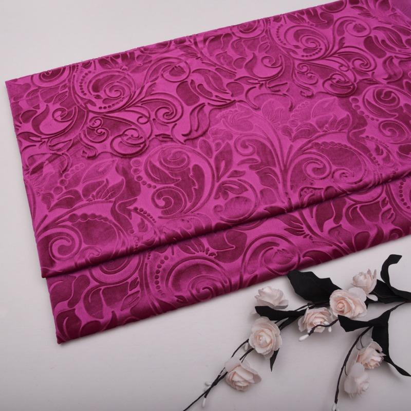 Solid Color 3D Embossed Velvet Fabric for DIY Sewing Curtain Pillowcase Cushion Cover Wedding Background Furniture Upholstery