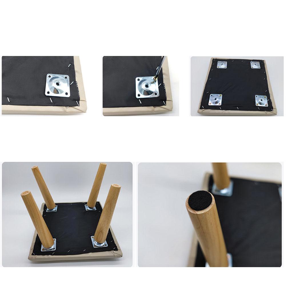 Furniture Casters Furniture Legs Furniture Casters 4 Protective Pads 4mounting Plates Gray Wood+iron 15cm 16 Screws.