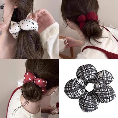 Blumen Haar Scrunchies Dickes Übergroßes Haar Scrunchy Elegantes Haarseil Scrunchy Frauen Pferdeschwanzhalter