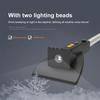 4in1 Auto-Schneeschaufel, drehbar, ausziehbar, wiederaufladbar, Schneeschaufel, Kehrbürste, Schaber mit LED-Leuchten, Autozubehör