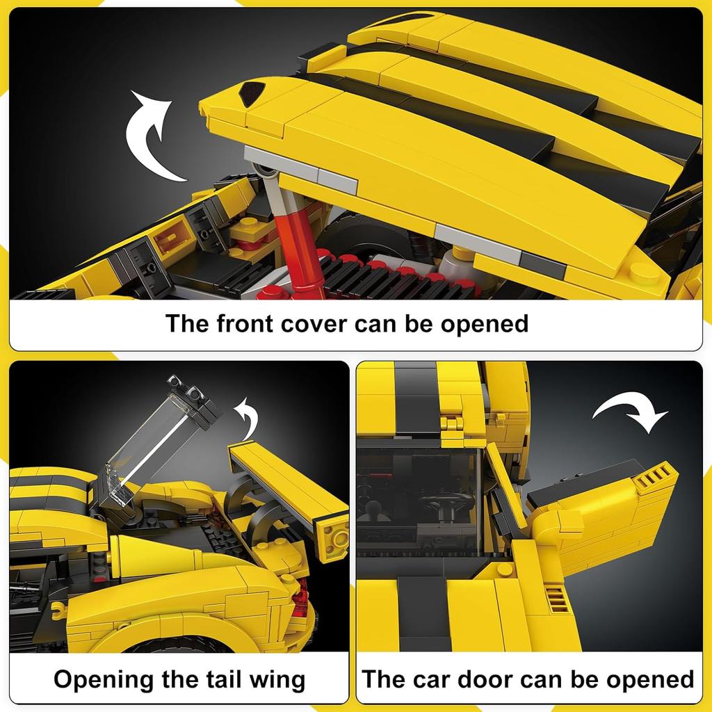 MOULD KING 10045/10046 Mașină tehnică MOC 82416 Countachs Speed ​​Super Car DIY Blocuri de construcție Jucării Colecție Cadouri pentru copii