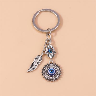 Retro Lucky  Evil Eyes Keychain Metal Key Ring Pendant for Car Key Holder Women Girls Handbag Decor DIY Jewelry Gift