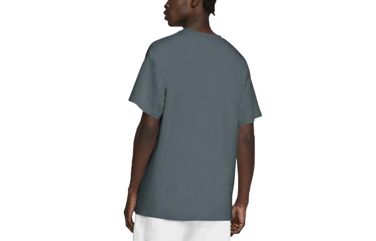 Nike T Shirts Men's Gray Blue Crew Neck Moderate Straight Fit DA0321-387