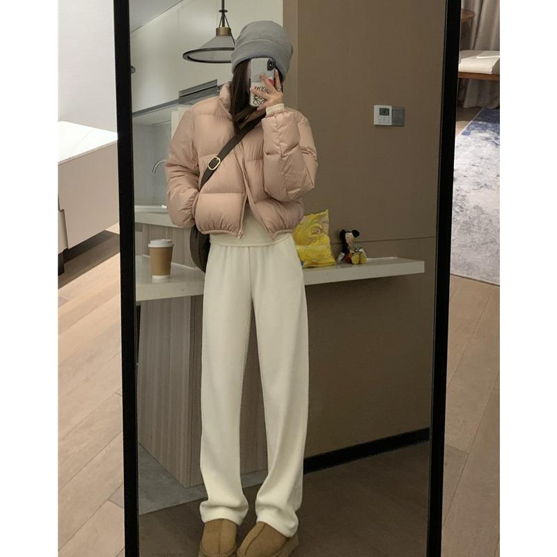 

Пуховик женский пальто воротник стойка мода американская уличная одежда стиль Y2K утиный пух перо женский 2024 зимняя короткая верхняя одежда XL розовый