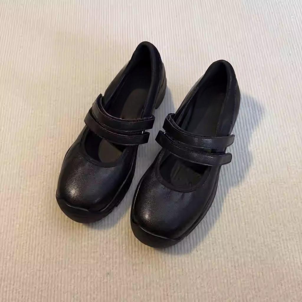 Doppelgürtel Klettverschluss weiche Sohle weiche Oberfläche leichte Sportsohle Freizeitschuhe | runde Spitze dicke Sohle lässig vielseitig leichter Einstieg Einzelschuhe