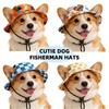 Adjustable Pet Sun Hat with Ear Holes - Breathable Dog Bucket Hat for Small Medium Dogs & Cats, UV Protection Summer Outdoor