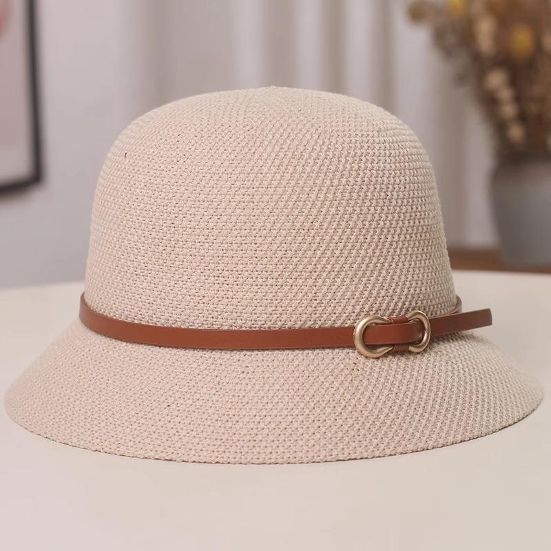 

Шляпа женская весна и осень новая модная солнцезащитная панама универсальная солнцезащитная шляпа-ведро для путешествий показ лица маленькая шляпка M（56-58cm）