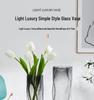 Creative Gray Pleated Glass Vase for Fresh Flowers and Lilies – Twisted Pattern Living Room Ornament