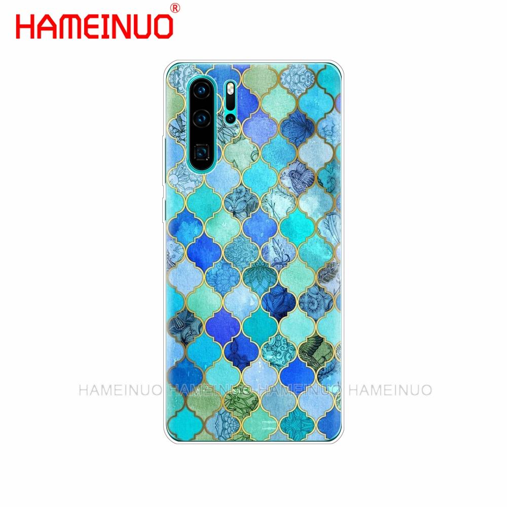 

Силиконовый чехол для телефона huawei P30 PRO LITE P SMART 2019 plus p smart Z p20 lite 2019 Rainbow Pastel Watercolor Moroccan P smart Z