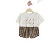 Boys' Short-Sleeve Cartoon T-Shirt and Plaid Shorts Set - Unisex Infant Summer Outfit