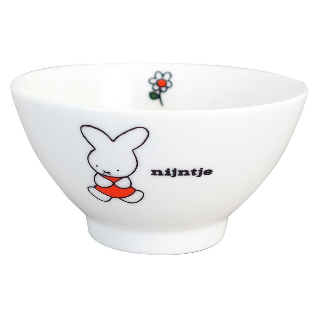 Dick Bruna "Miffy" 70th Anniversary Rice Bowl, Approx. 12cm, Microwave and Dishwasher Safe, Nine-Tie Design, Made in Japan, 420151
