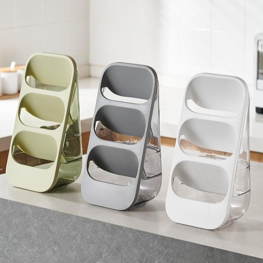 3Layer Tilt Insert Cutlery Cage Divided Kitchen Desk Organizer Storage Utensil Holder  Restaurant