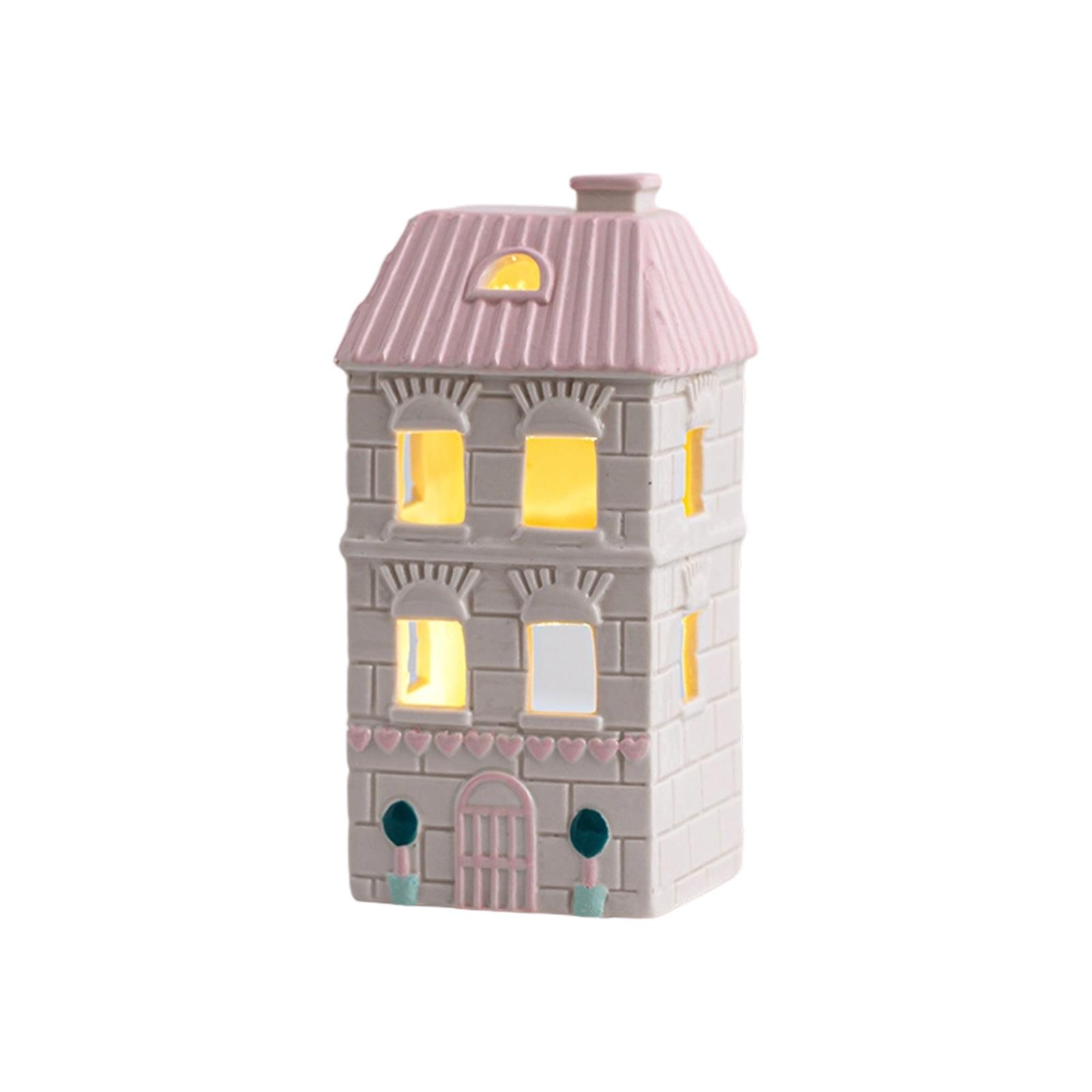 

Керамические украшения Светящийся Рождественский домик Домик Европейский стиль Полый Настольное украшение Ночник Атмосферный свет One Size