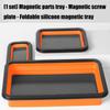 Solid Silicone Magnetic Screw Tray Collapsible Storage Box Portable Tool Holder Magnetic Parts Organizers For Mechanics
