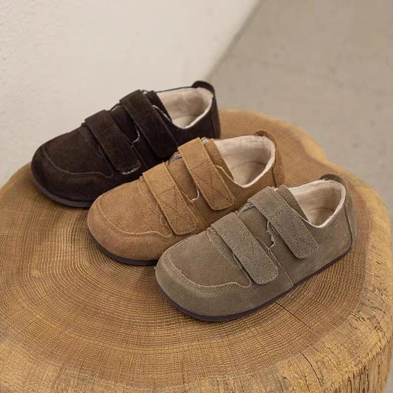 Children's Cotton Shoes 2024 Autumn and Winter Cashmere Girls Two Cotton and Cashmere Warm Furry Boys Wear Shoes