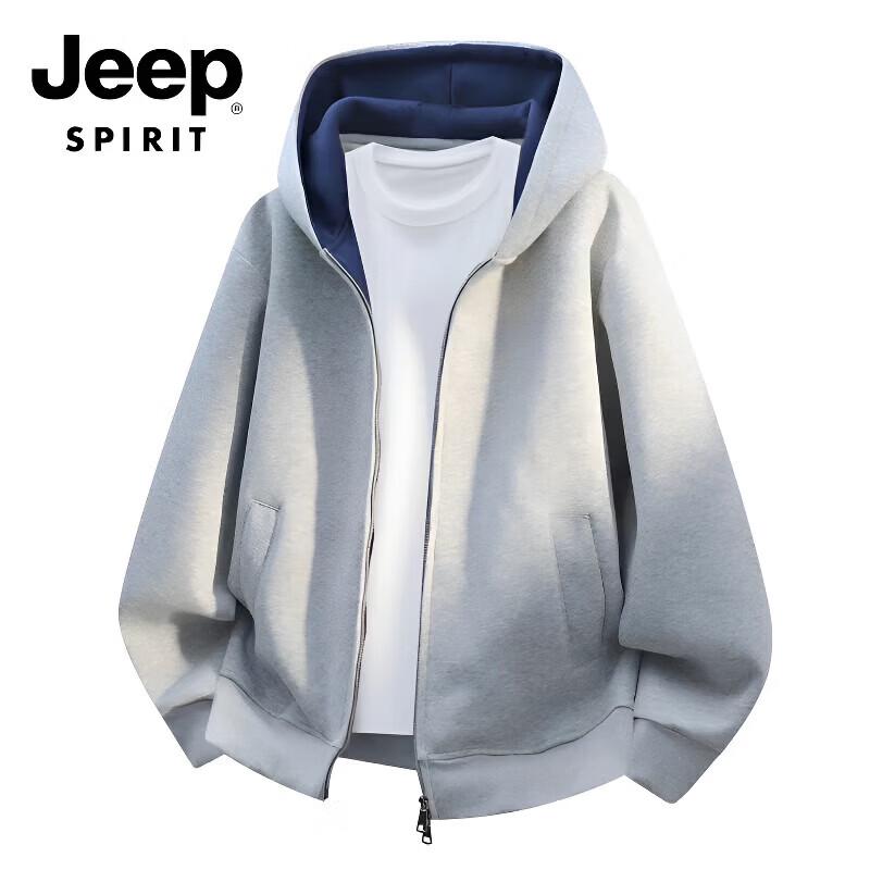 JEEP SPIRIT Men's Full-Zip Hooded Cardigan