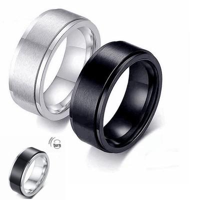Bestseller Herren Dekompressionsring aus Titanstahl, drehbar: Europäisches & Amerikanisches Modedesign für Paare
