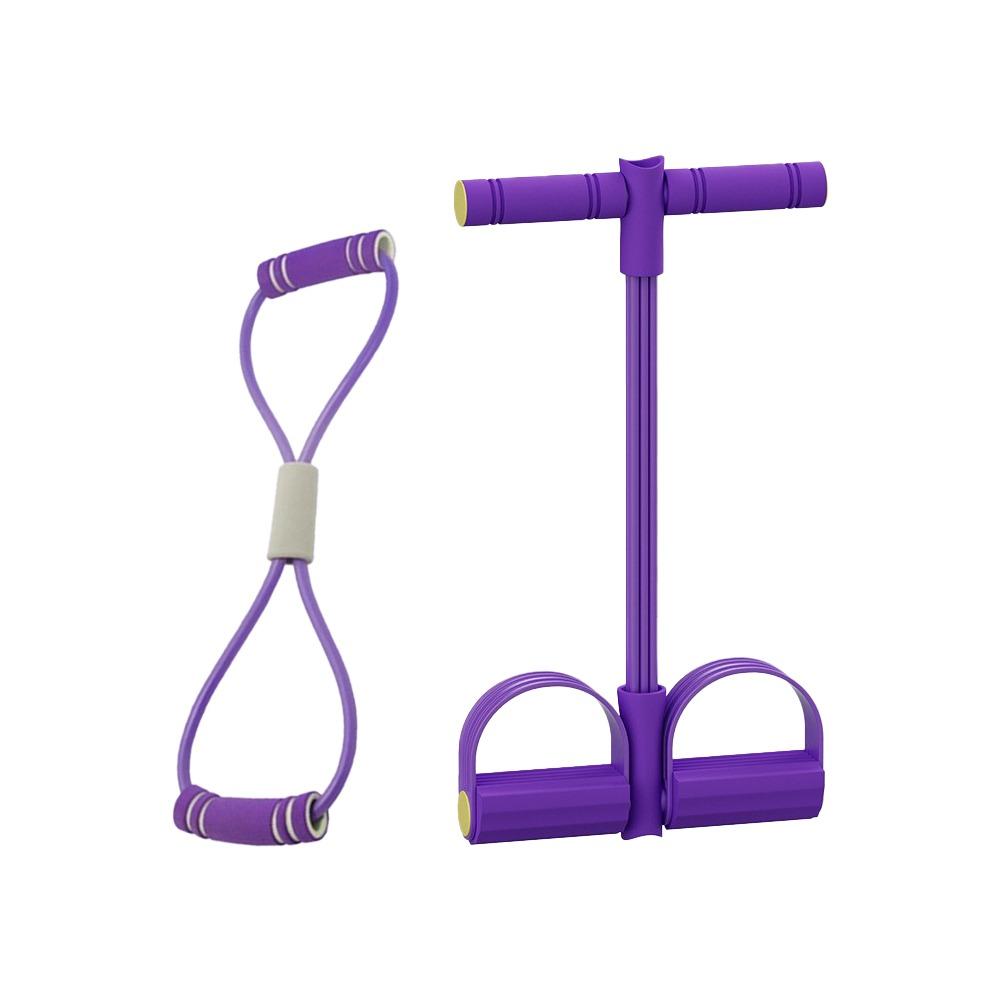 6-Tube Resistance Bands Fitness Equipment Set with Foam TPE Yoga Pedal Puller Sport At Home Shoulder Opening 8-Line Tension Rope